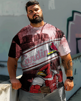 T-shirt imprimé à manches courtes pour hommes, grande taille